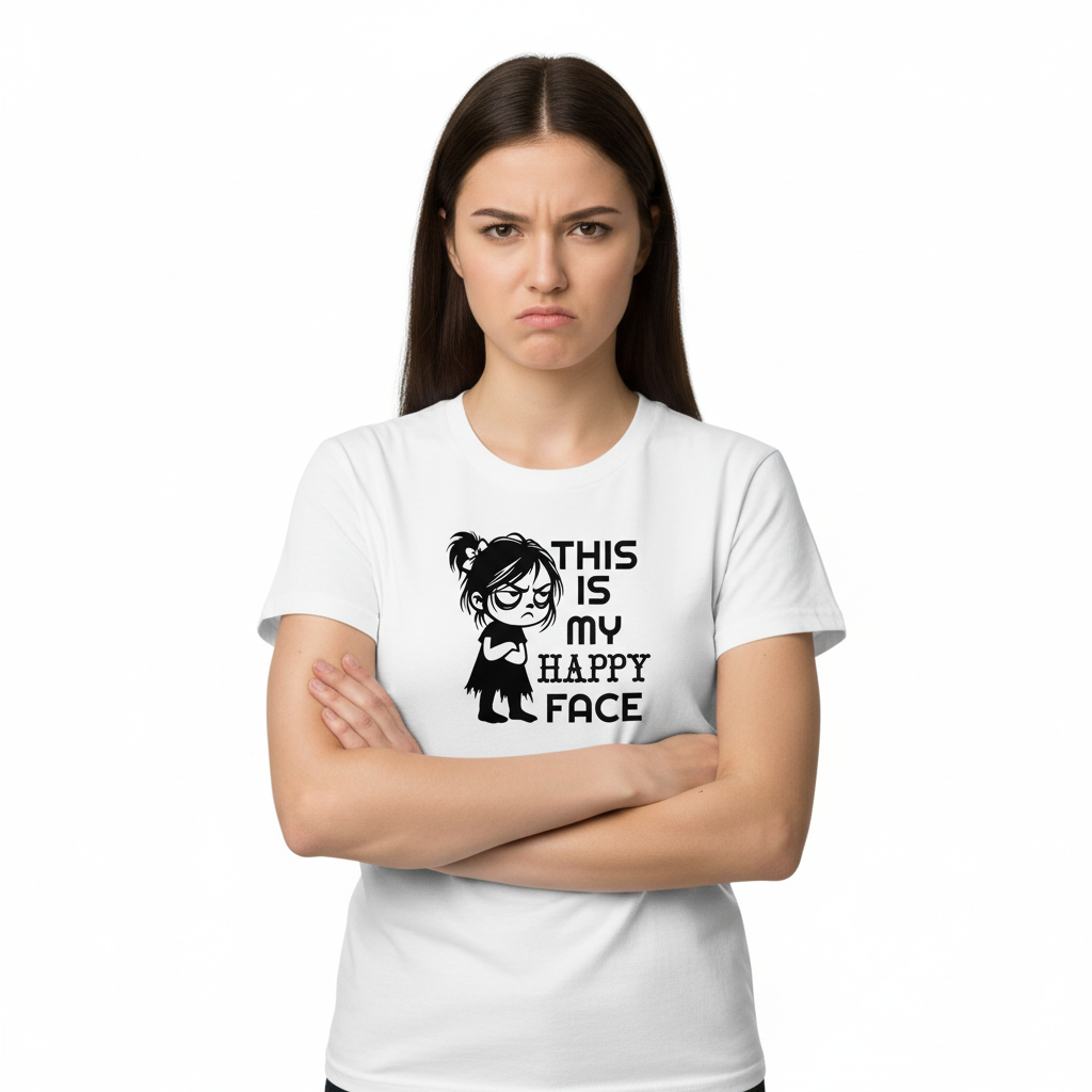 THIS IS MY HAPPY FACE med armarna i kors 2